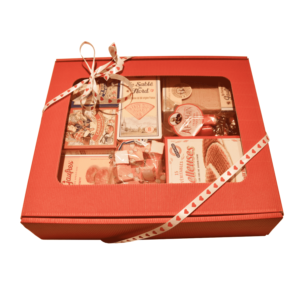 Cadeau Saint-Valentin - Coffret 20 Biscuits personnalisés et 4 Guimauves  personnalisées