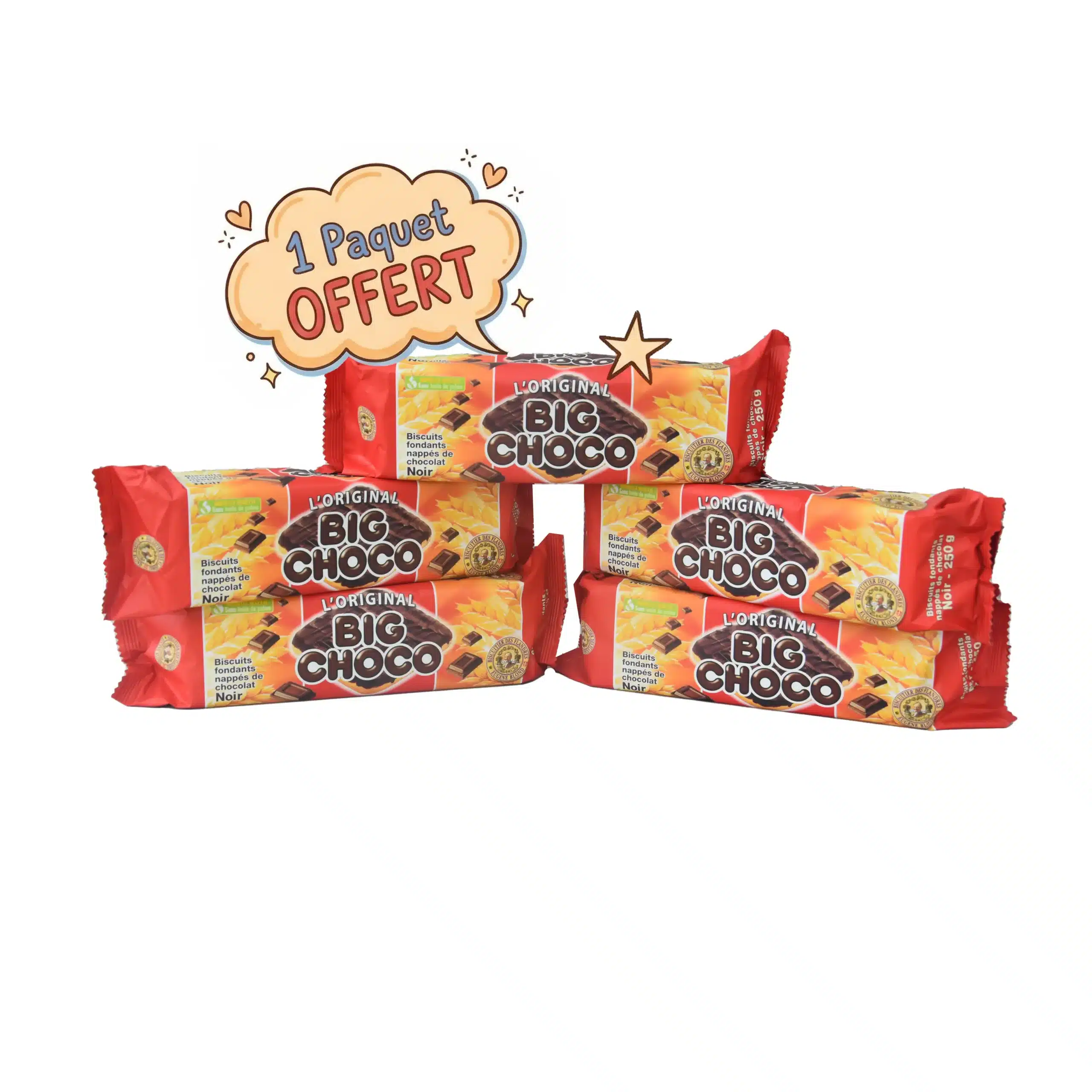 Lot de big choco 4+1 Offert