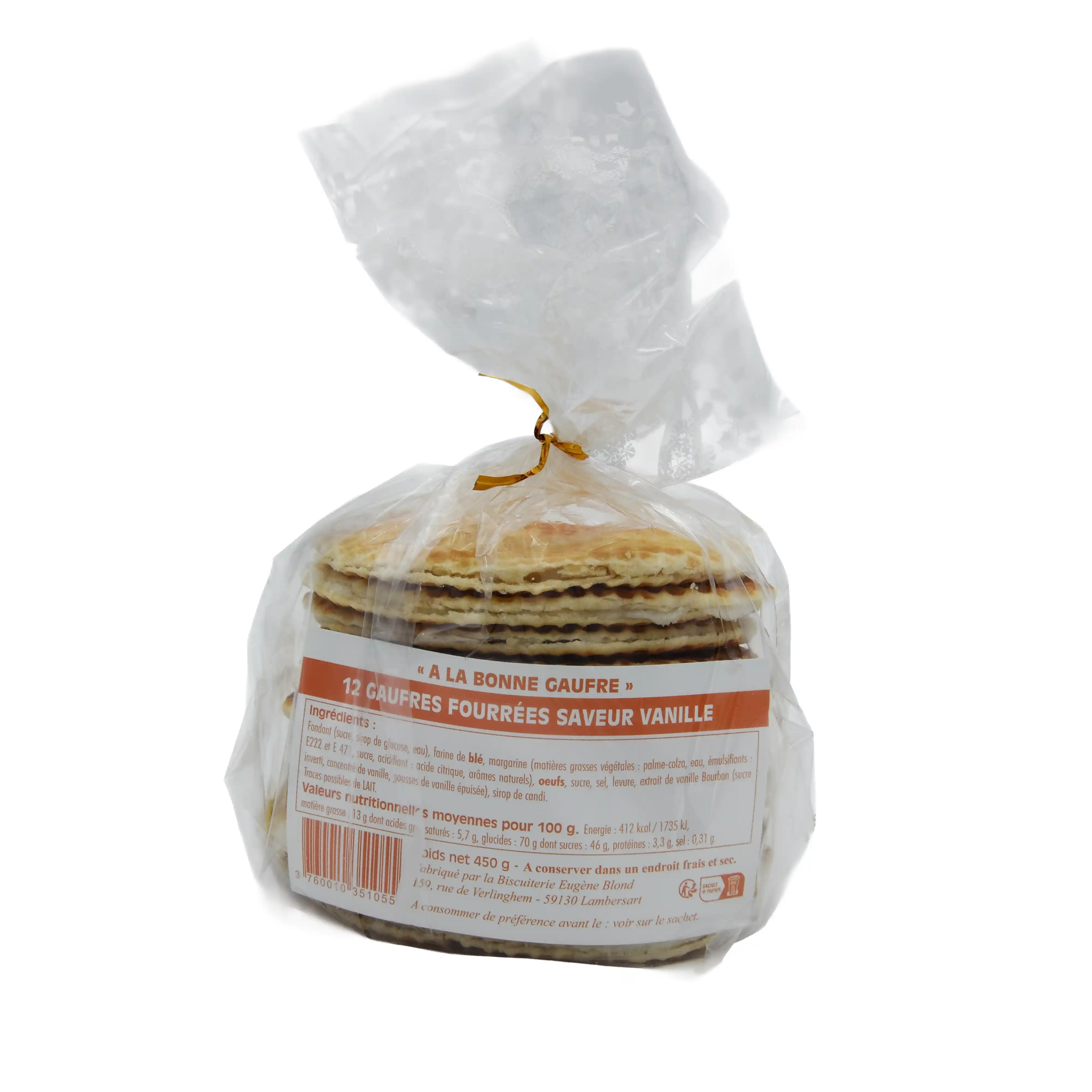 A la bonne gaufre fourré vanille 450g